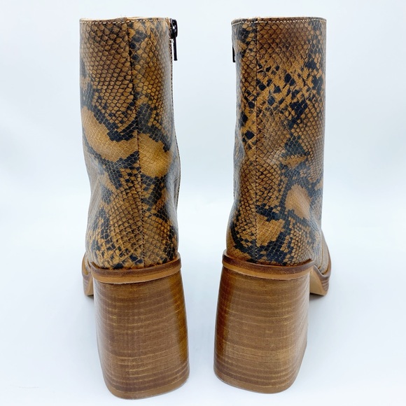 NEW Free People size 9 Ruby Snakeskin Platform Bootie 70s inspired